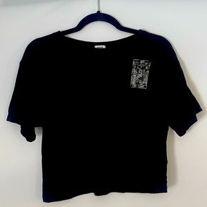 Black Garage T-Shirt with White Design